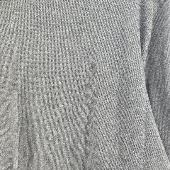 Polo Ralph Lauren Gray Pima Cotton Crew Sweater Size LG Pullover Dad Grandpa - Picture 2 of 7